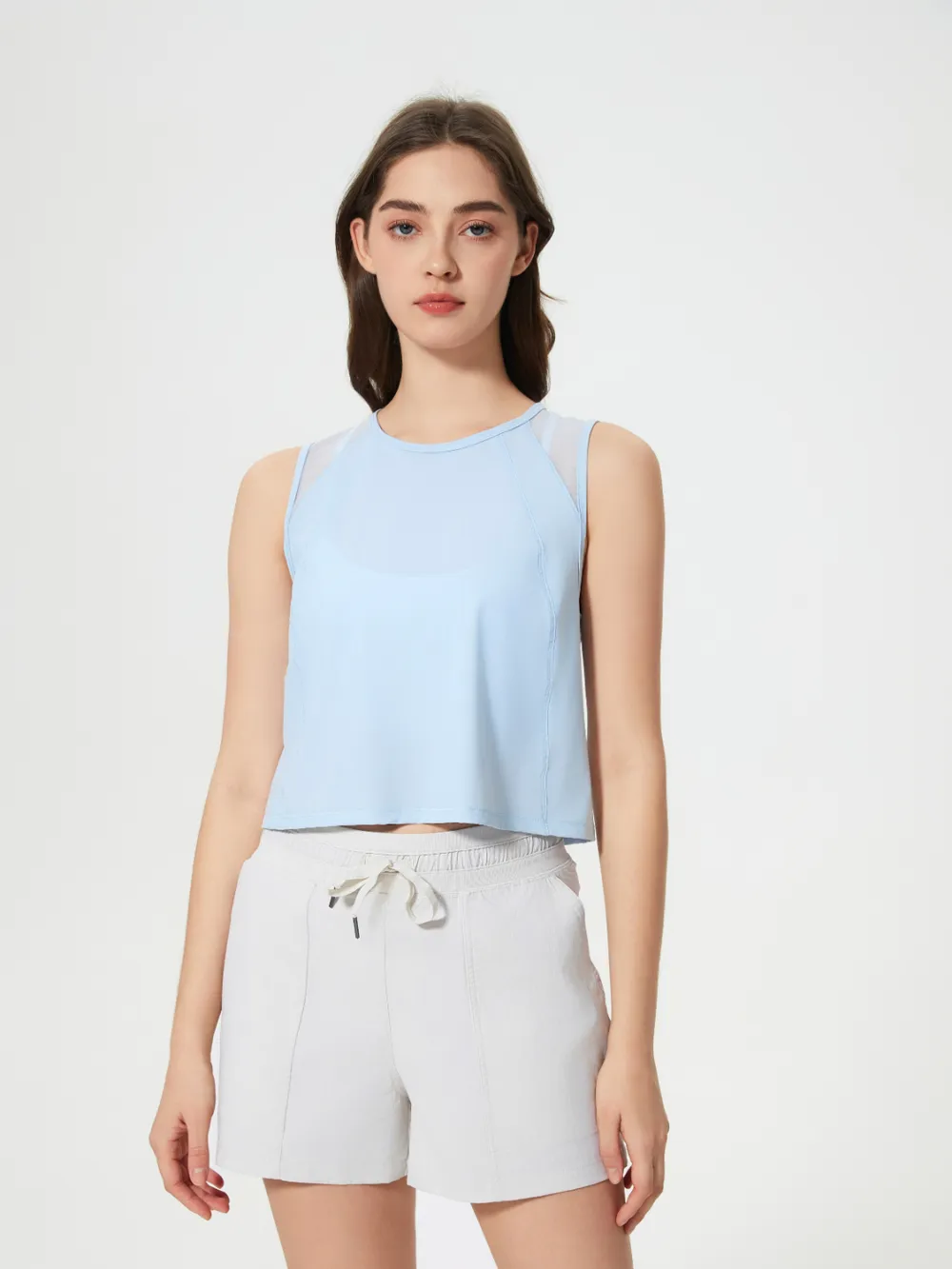 Round Neck Cropped Active Tank, image 35