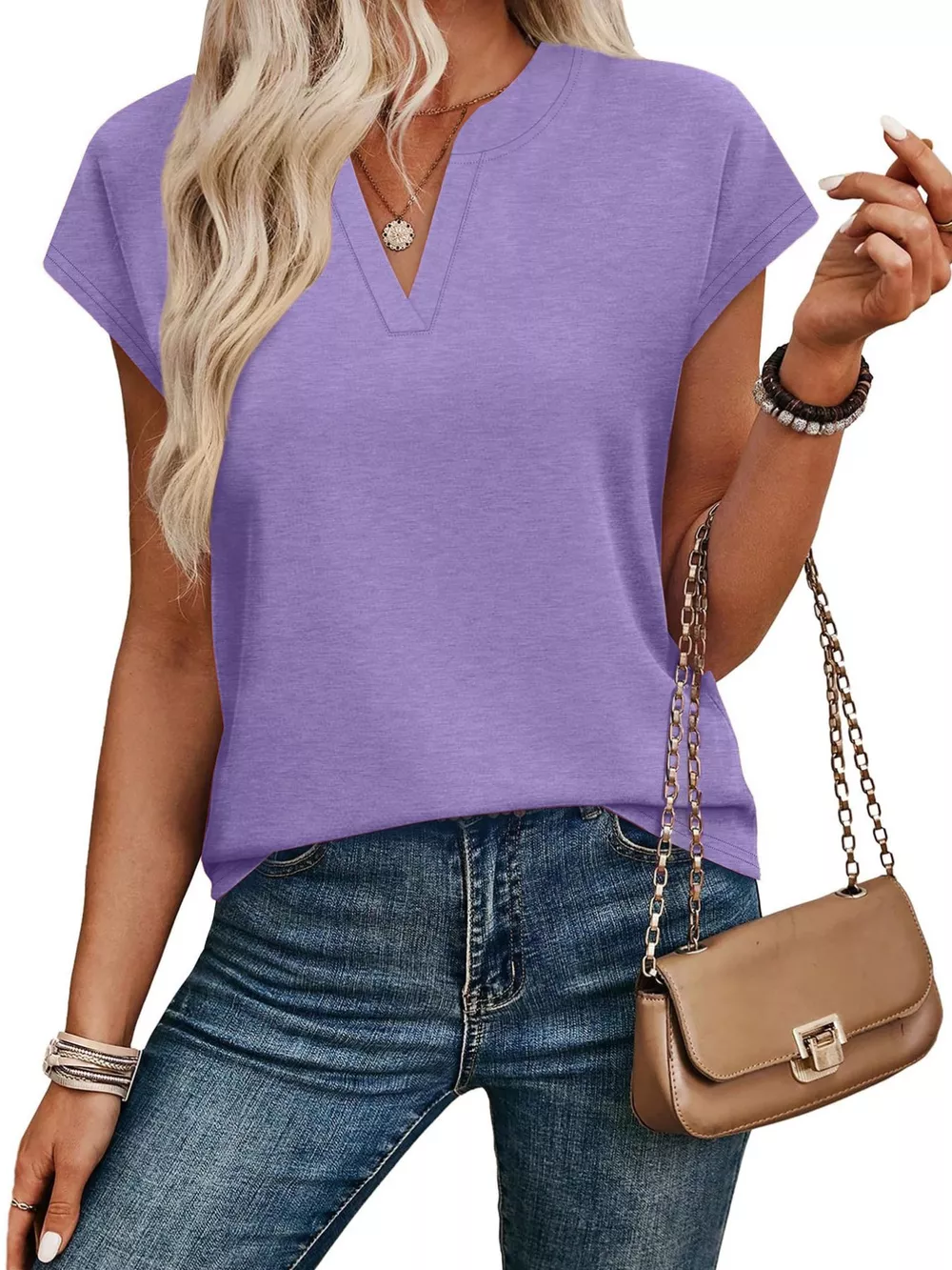 Notched Short Sleeve T-Shirt, image 30