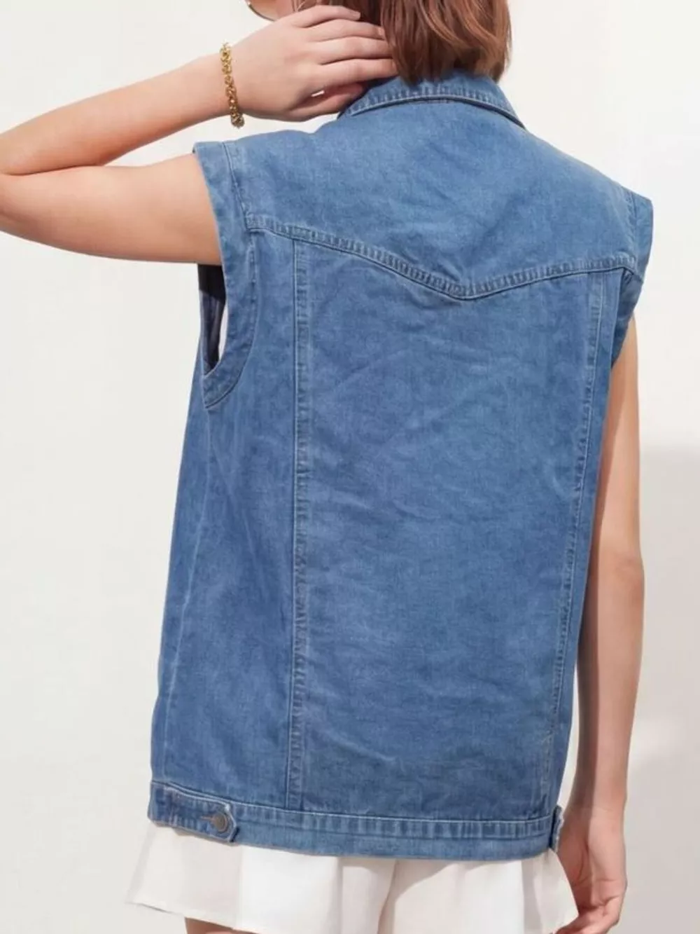 Button-Down Denim Vest, image 4