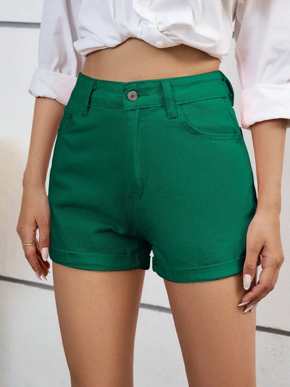 High Waist Denim Shorts, image 11