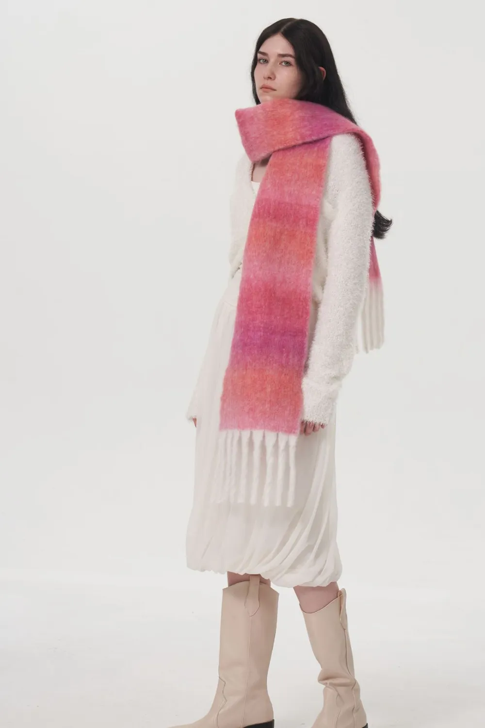 Fringe Gradient Thermal Scarf, image 5