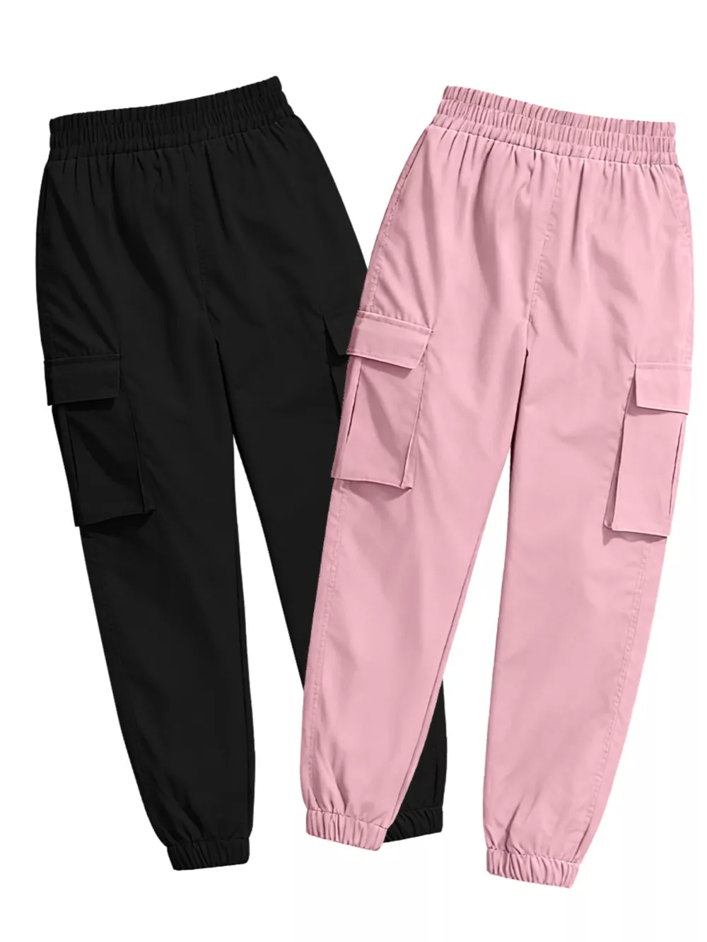 2 Piece Elastic Waist Cargo Pants, image 28
