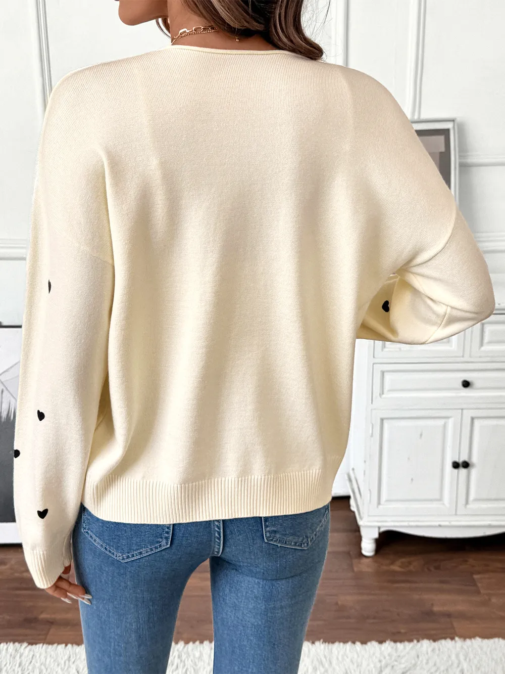 Heart Tie-Front Long Sleeve Cardigan, image 6