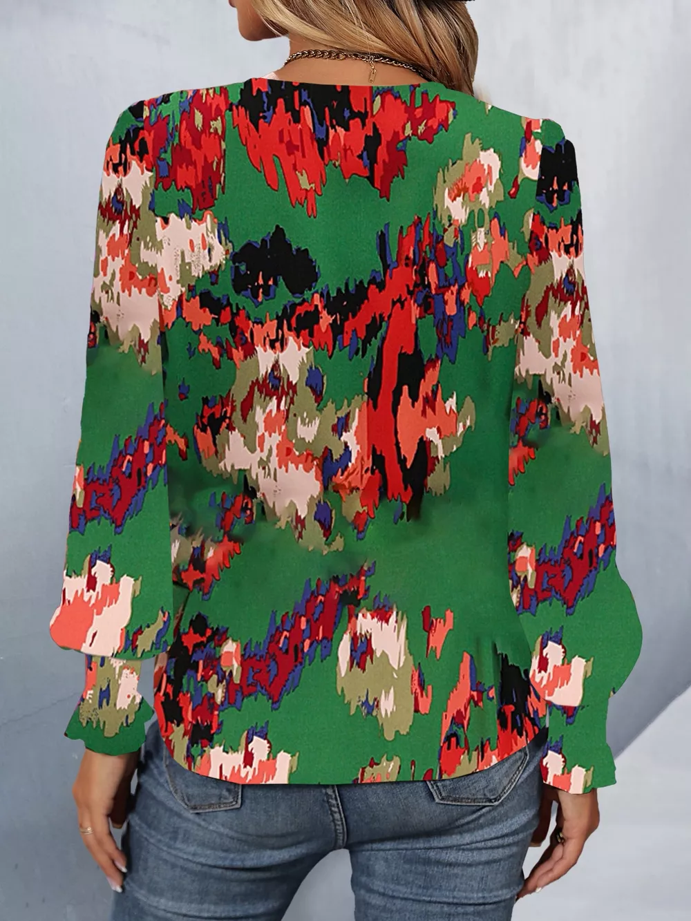 Printed Button Up Long Sleeve Shirt, image 15