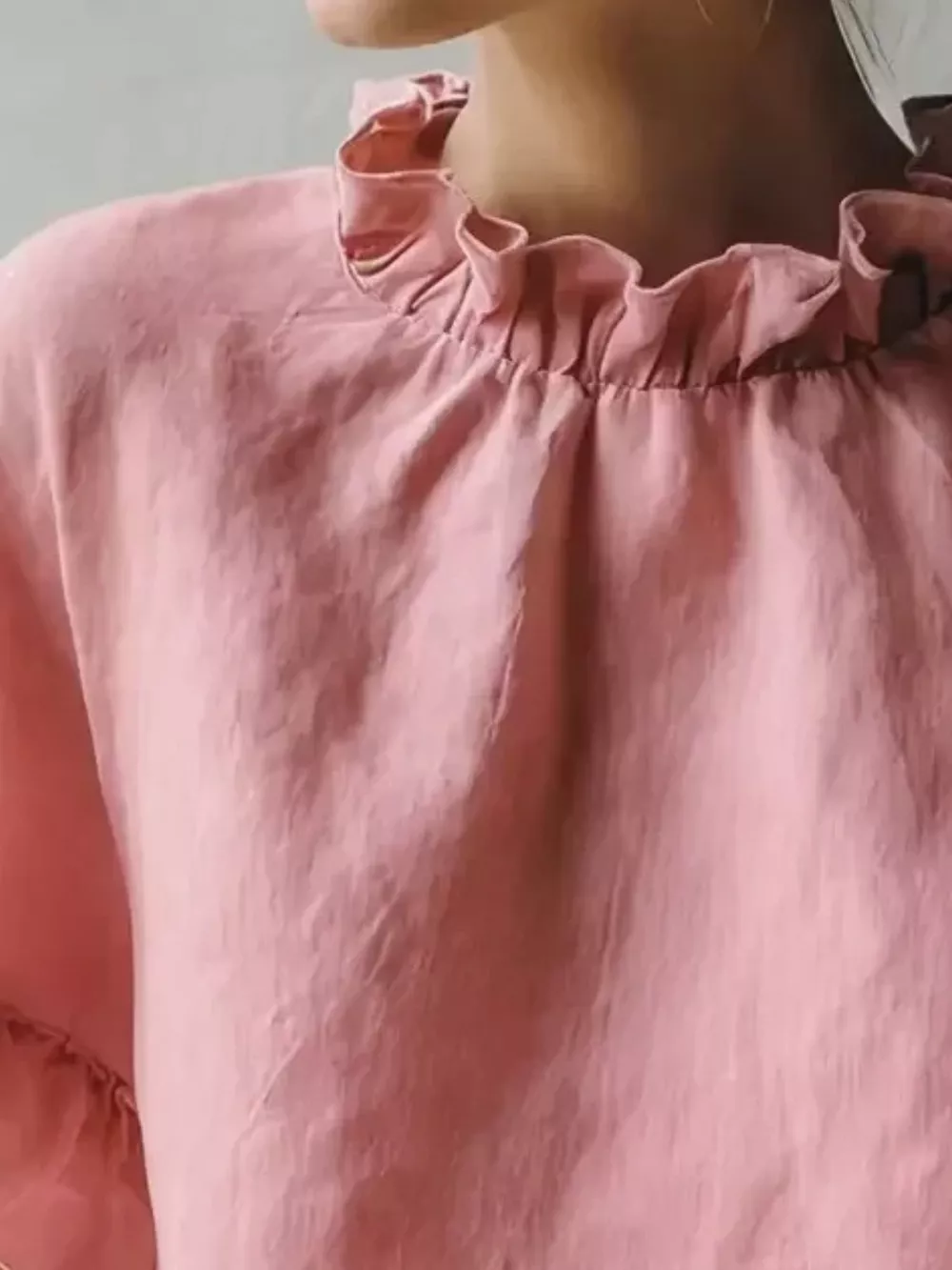 Full Size Elegant Ruffle-Neck Short Sleeve Blouse Plus Size, image 17