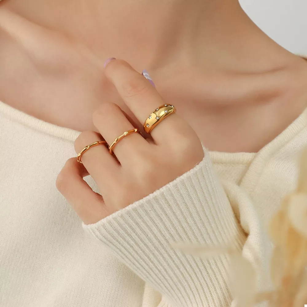 18K Gold-Plated Zircon Ring, image 2