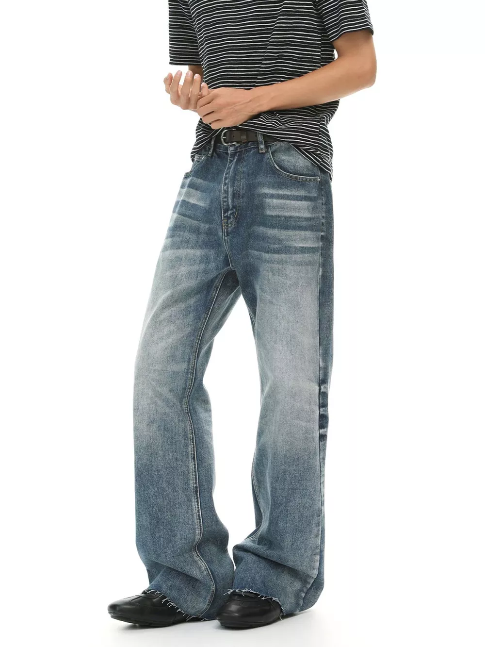 Men's Vintage Wash Flare Jeans, image 4