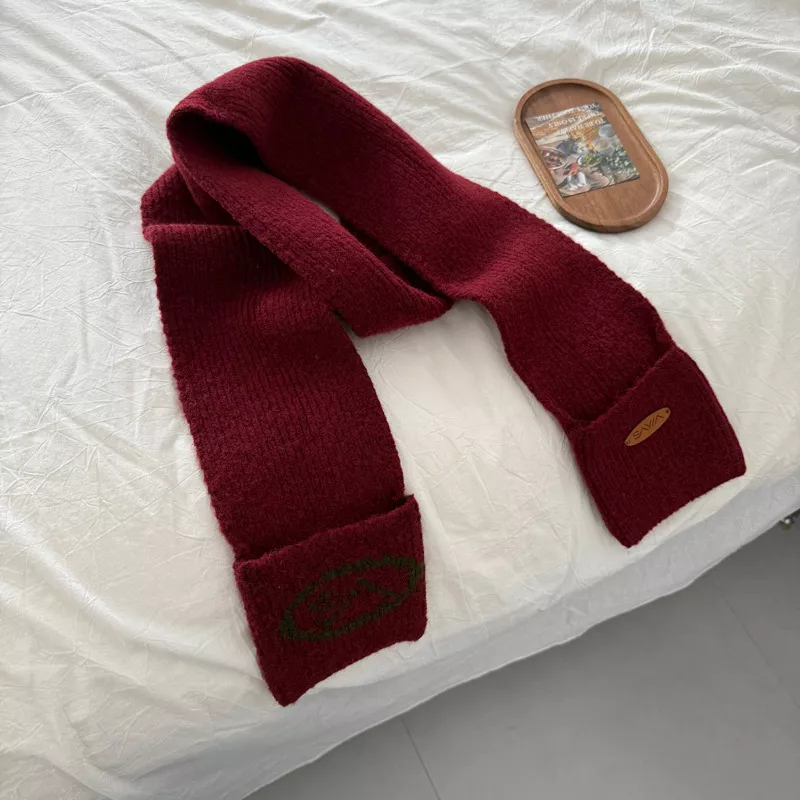 Cute Knitted Scarf with Pockets, image 2