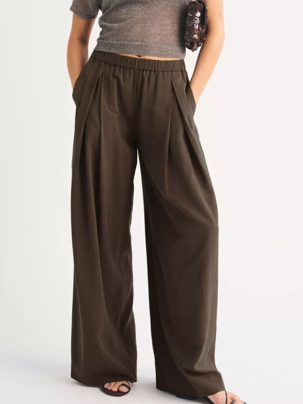 Elastic Waist Relaxed Fit Pants, image 4