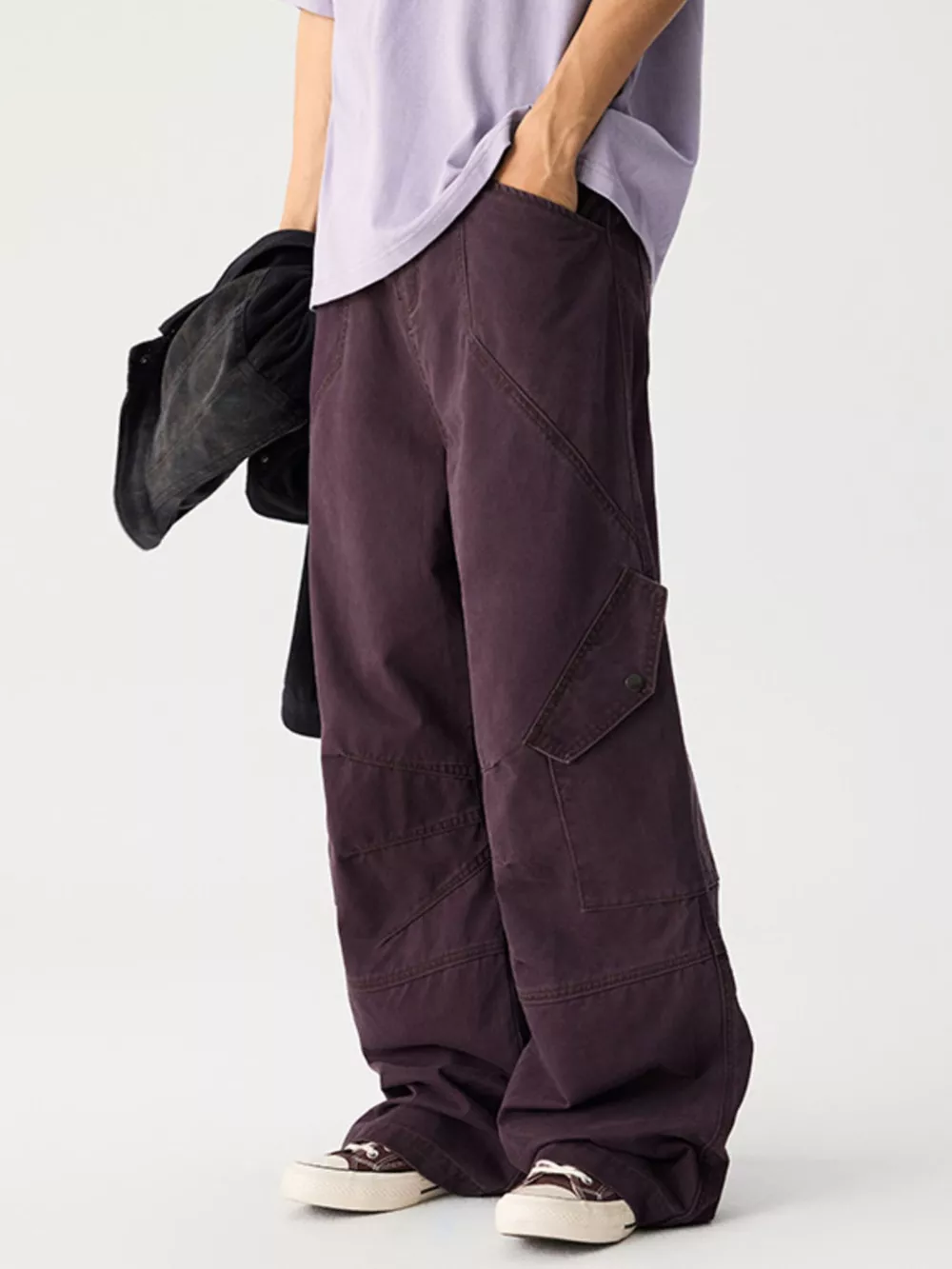 Men's Wide Leg Cargo Pants, image 8