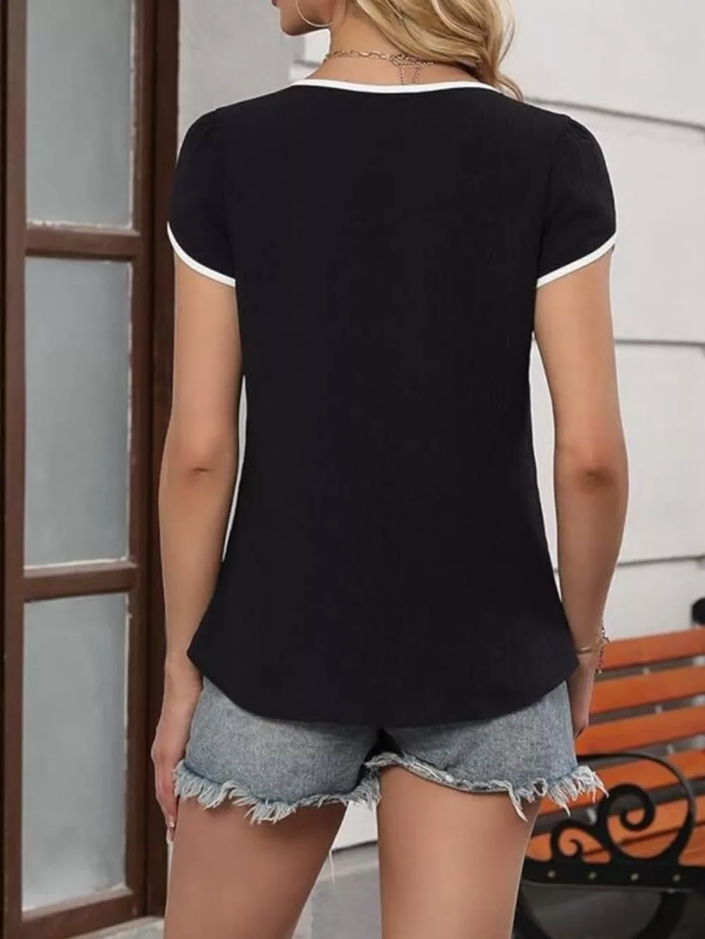 Notched Petal Sleeve Blouse, image 14