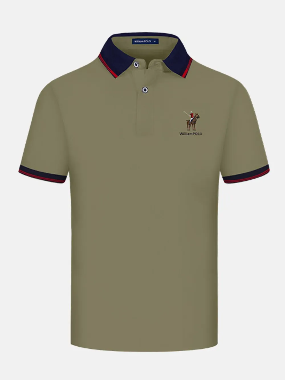 Men's Plus Size Embroidered Short Sleeve Polo Shirt