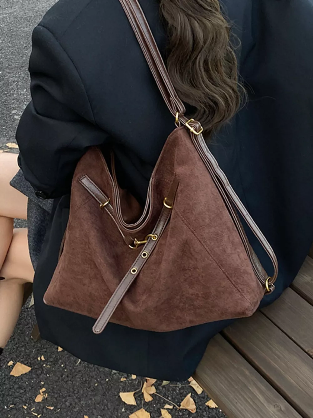 Vintage Suede Tote Bag, image 16