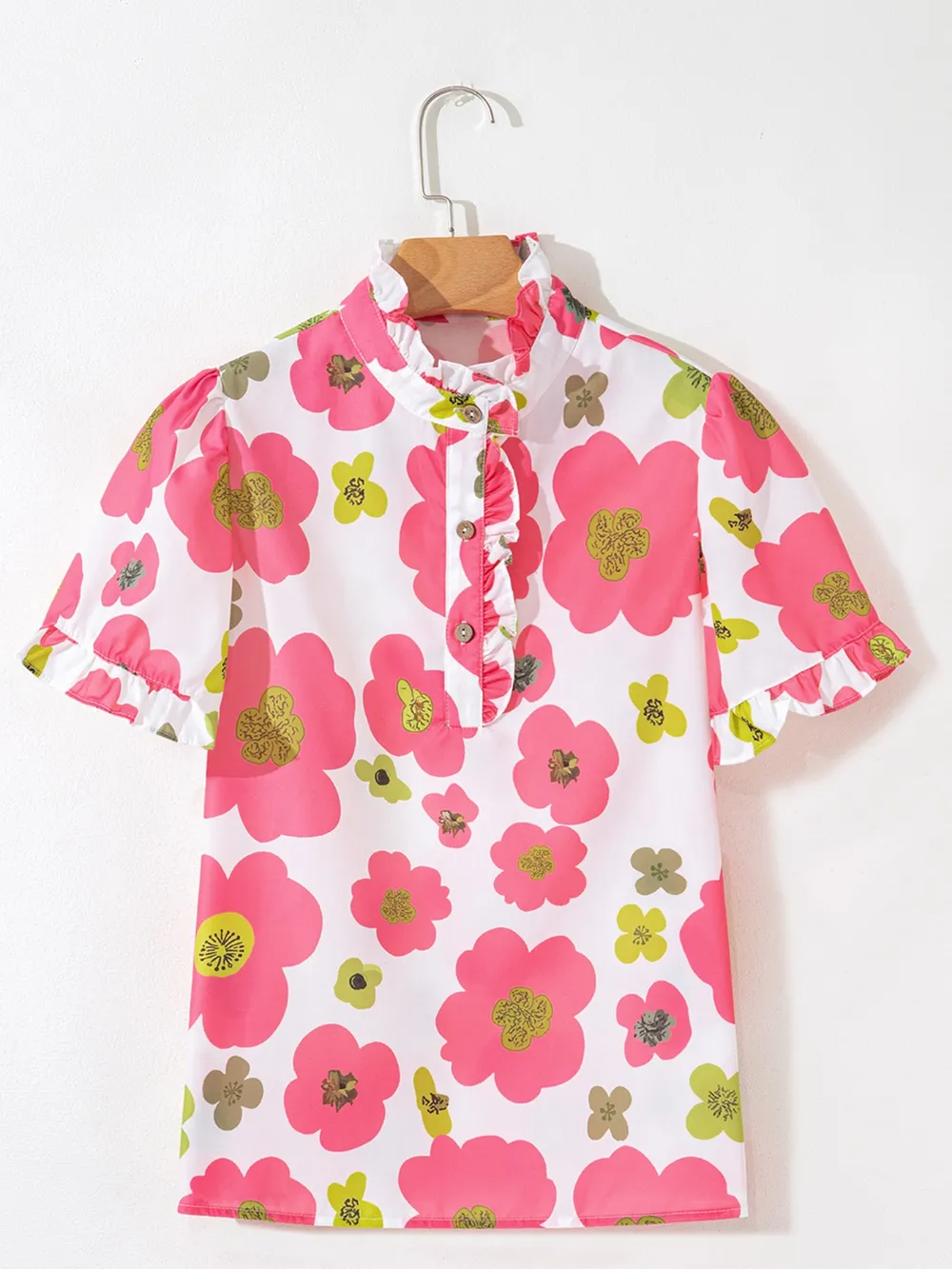 Floral Print Short Sleeve Blouse, image 9