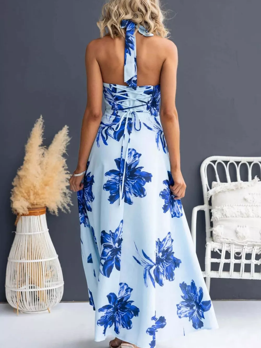 Floral Print Halter Neck Maxi Dress, image 19