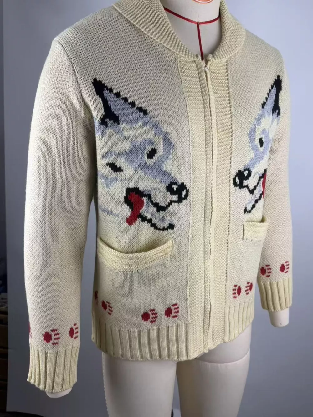 Men's Full Size Animal Chunky Knit Zip-Up Cardigan Plus Size, image 37
