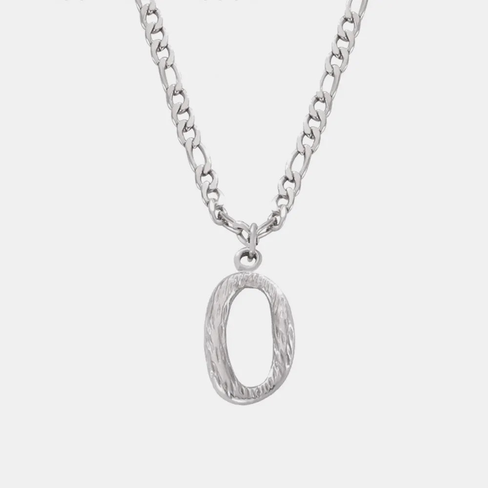 Titanium Steel Letter Pendant Necklace, image 4