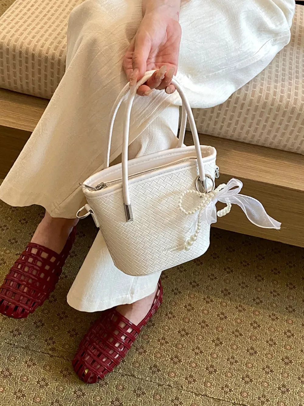 Textured Bucket Crossbody Bag, image 6