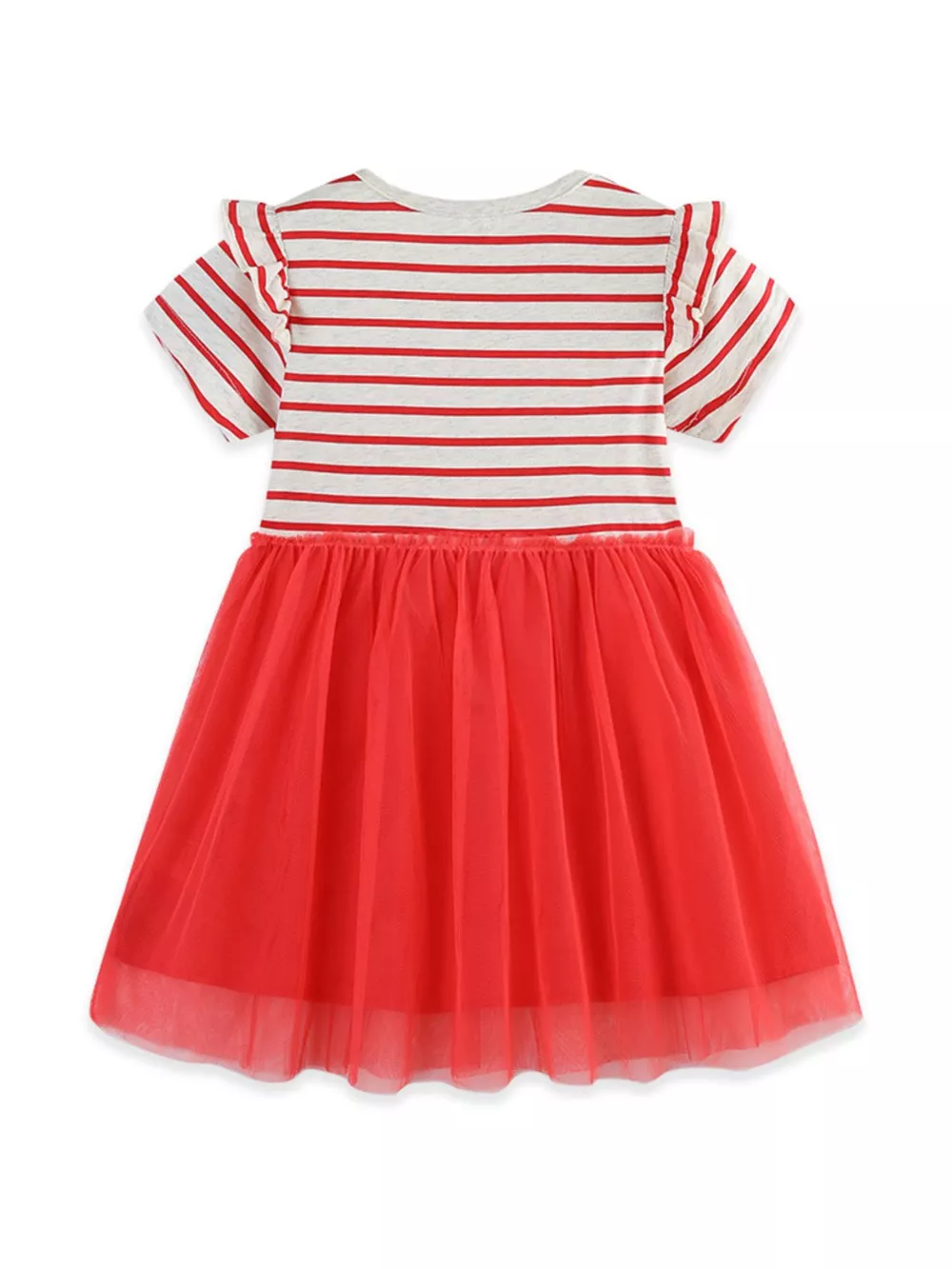 Children's Striped Short Sleeve Tulle Dress, image 5