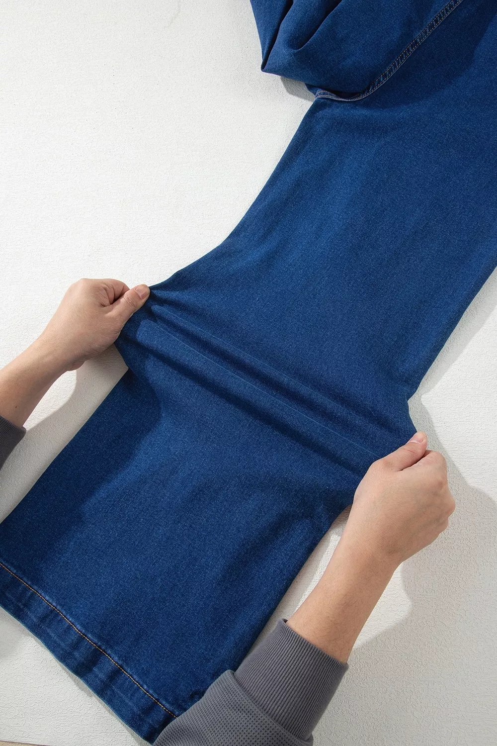 Hardware Decor Patched Pockets Wide Leg Jeans, image 8
