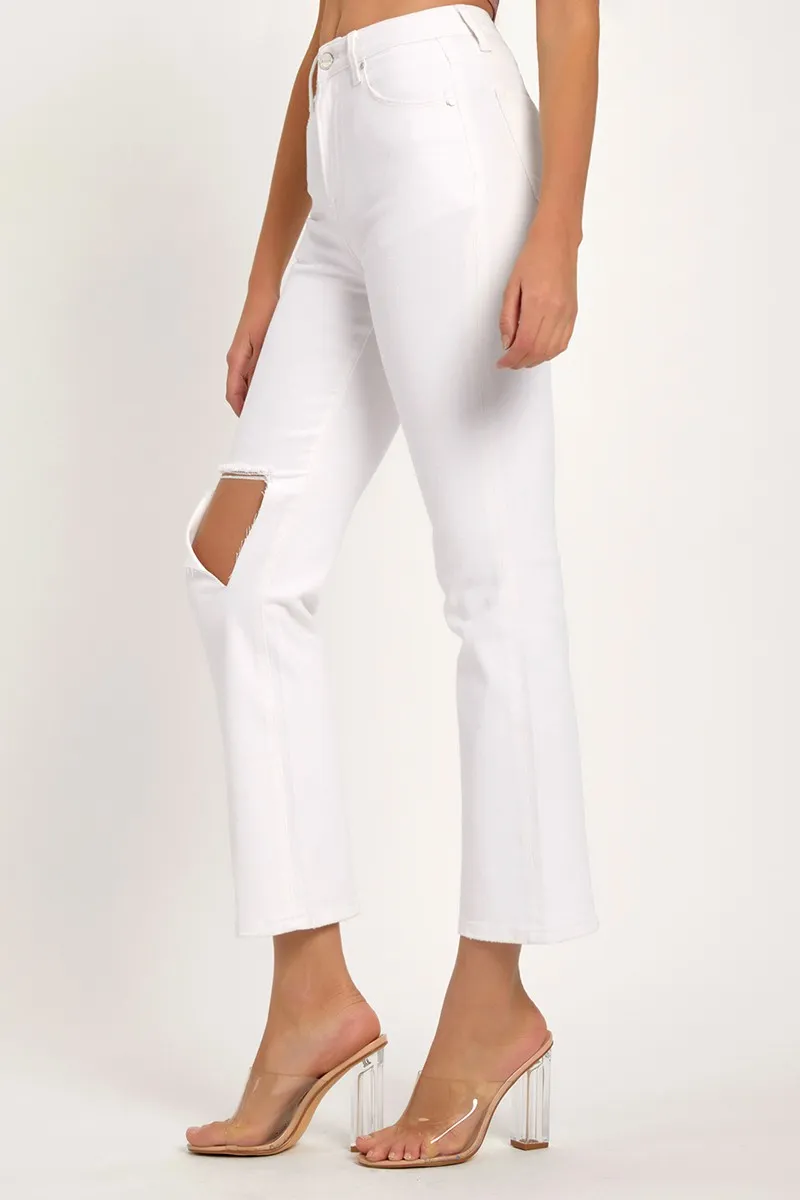 Full Size Distressed Cropped Straight Jeans, image 5