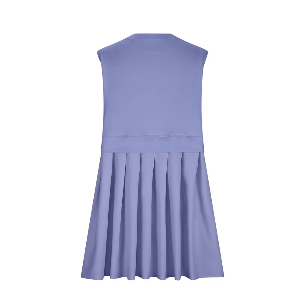 Pleated Round Neck Sleeveless Mini Dress, image 17