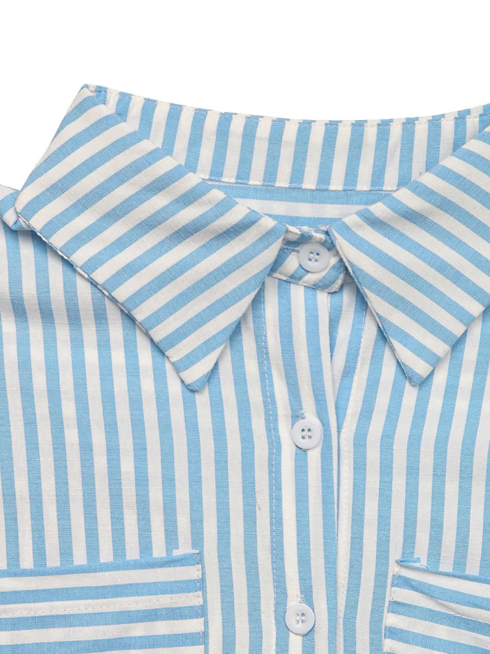 Striped Collared Neck Short Sleeve Shirt, image 6