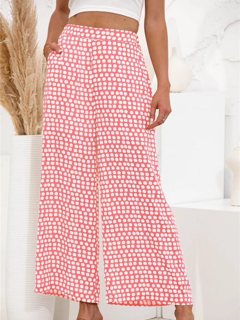 Polka Dot Wide Leg Pants, image 5