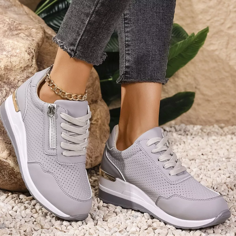 Lace Up Wedge Sneakers, image 8