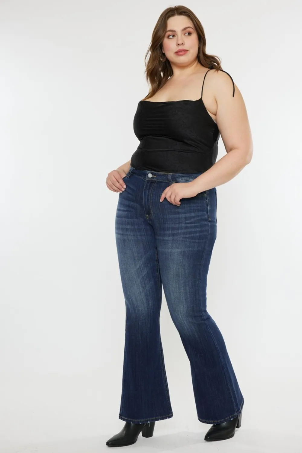 Full Size Mid Rise Slim Flare Jeans, image 12