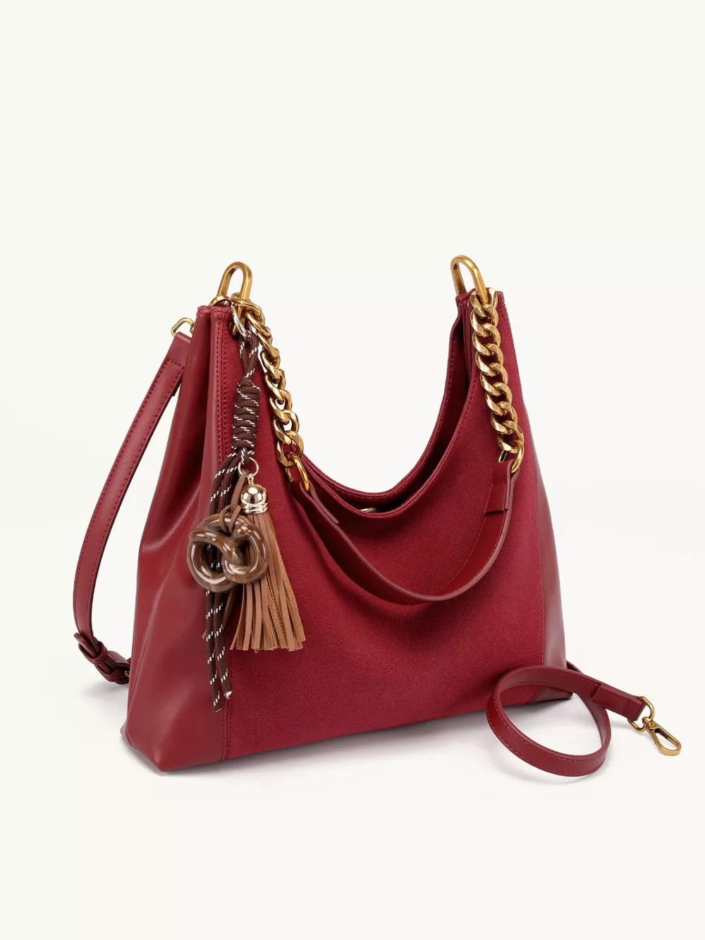 Chain Strap Tassel Charm Shoulder Bag, image 7
