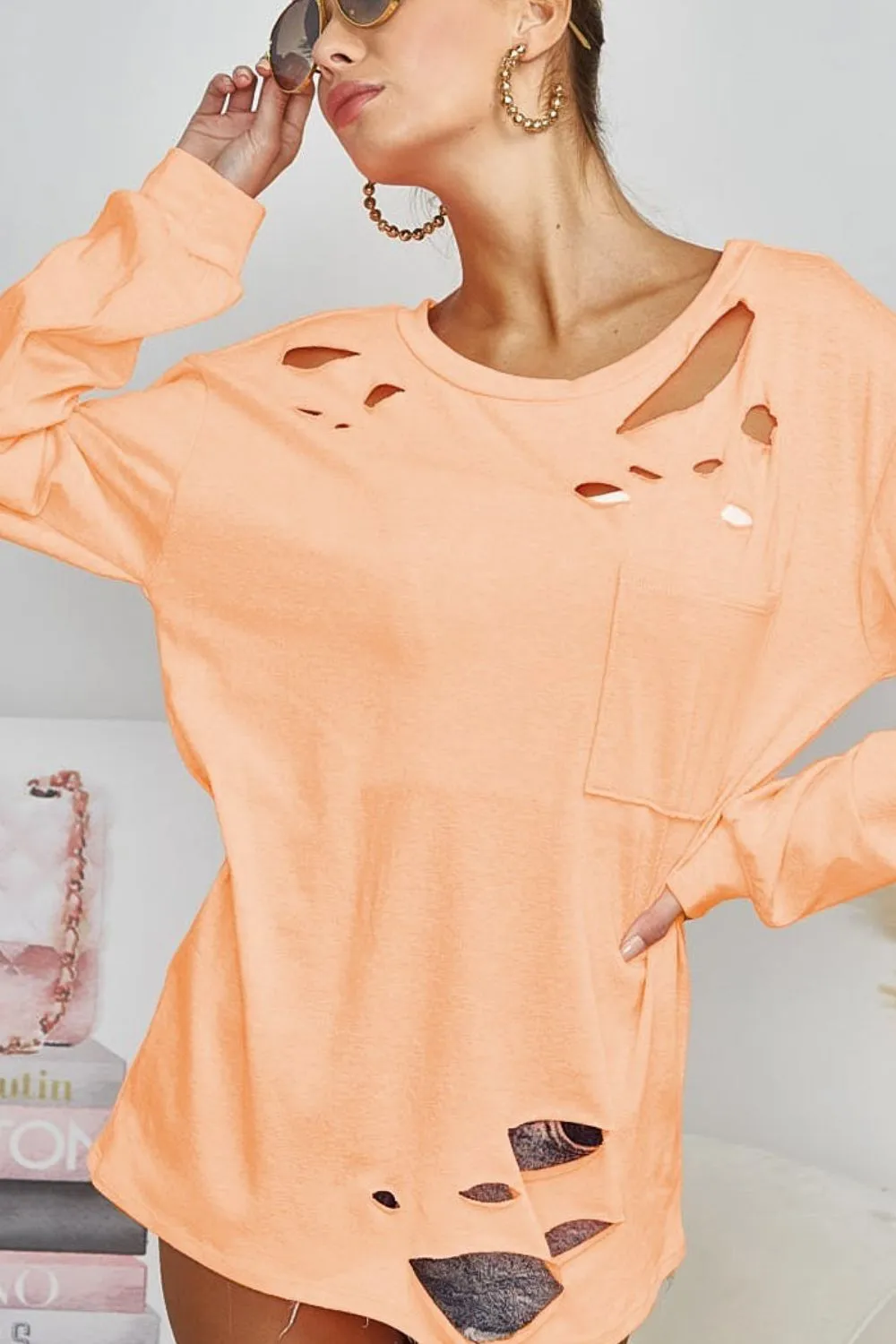 Triblend with Laser Cut Detailed T-Shirt