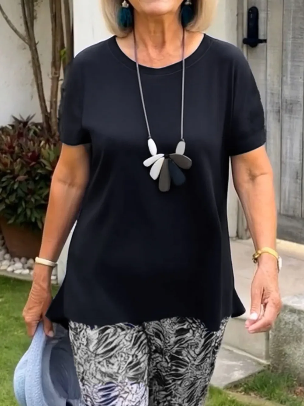 Full Size Round Neck Short Sleeve Top and Pants Set Plus Size, image 18