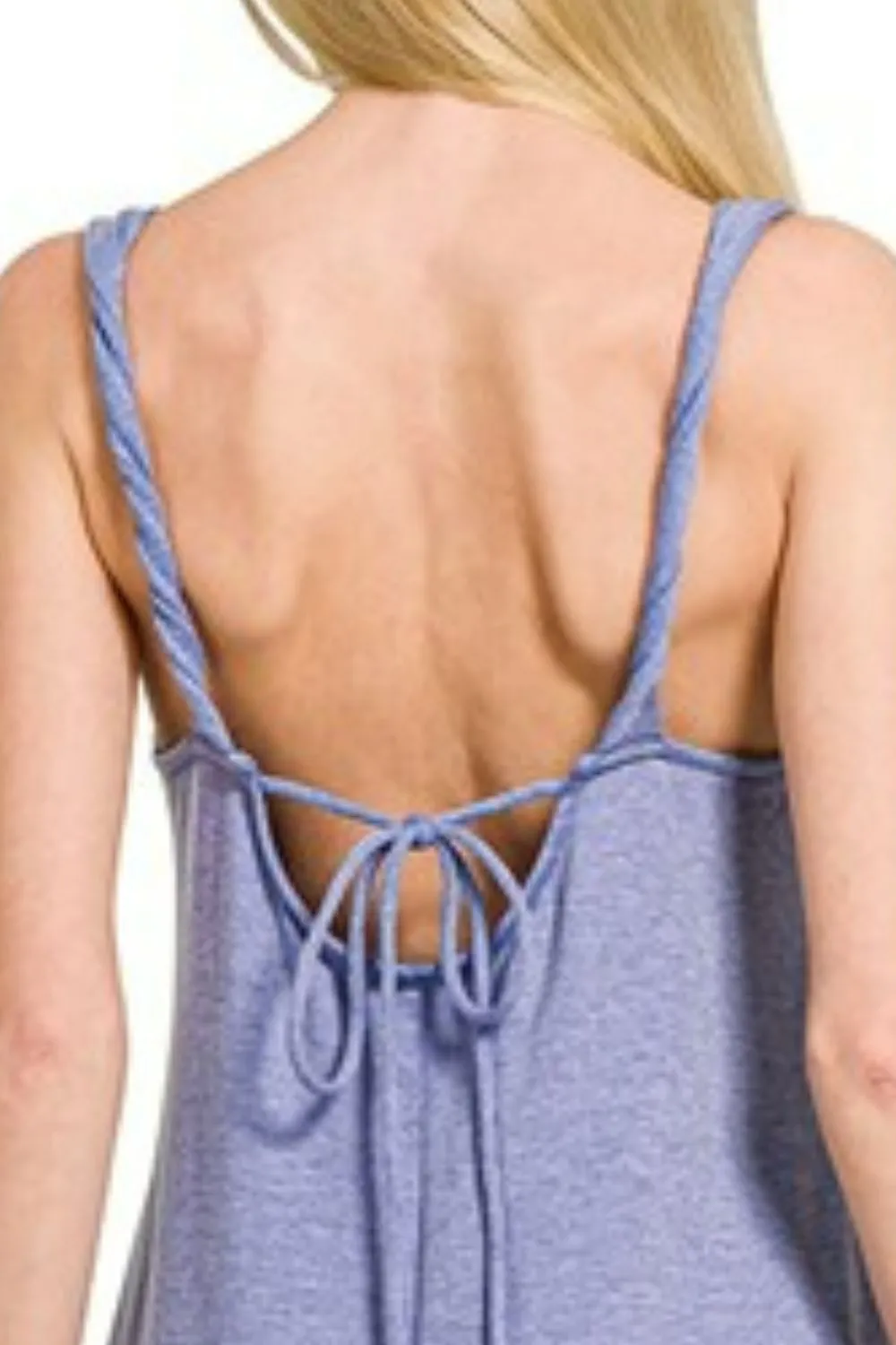 French Terry Twisted Strap Midi Dress, image 3