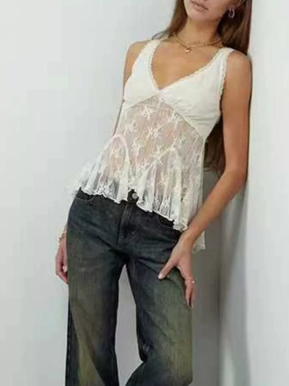 Lace V-Neck Tank, image 5