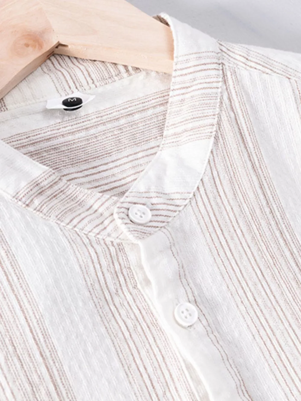Men's Plus Size Striped Short Sleeve Blouse, image 3