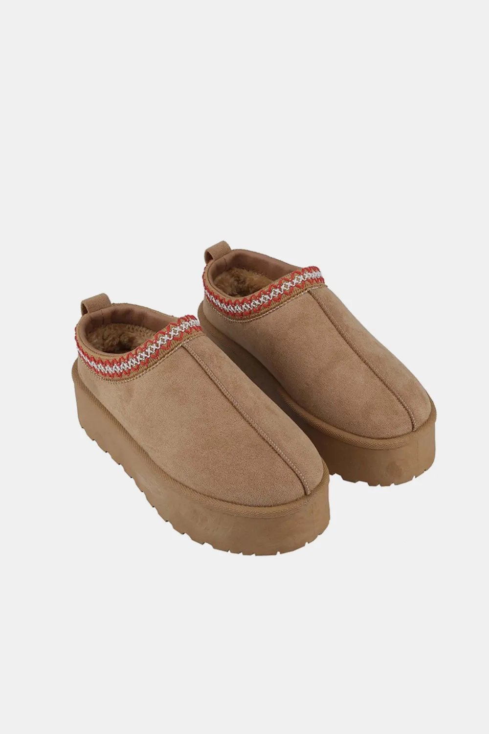 Platform Embroidered Trim Slip-On Boots, image 3