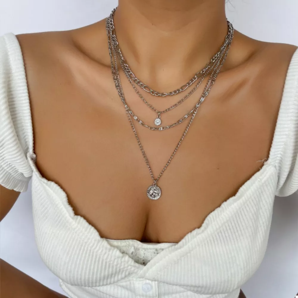 Four Layered Pendant Necklace, image 8