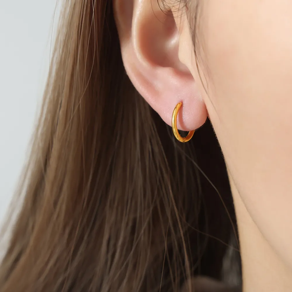 18K Gold-Plated Huggie Earrings, image 3