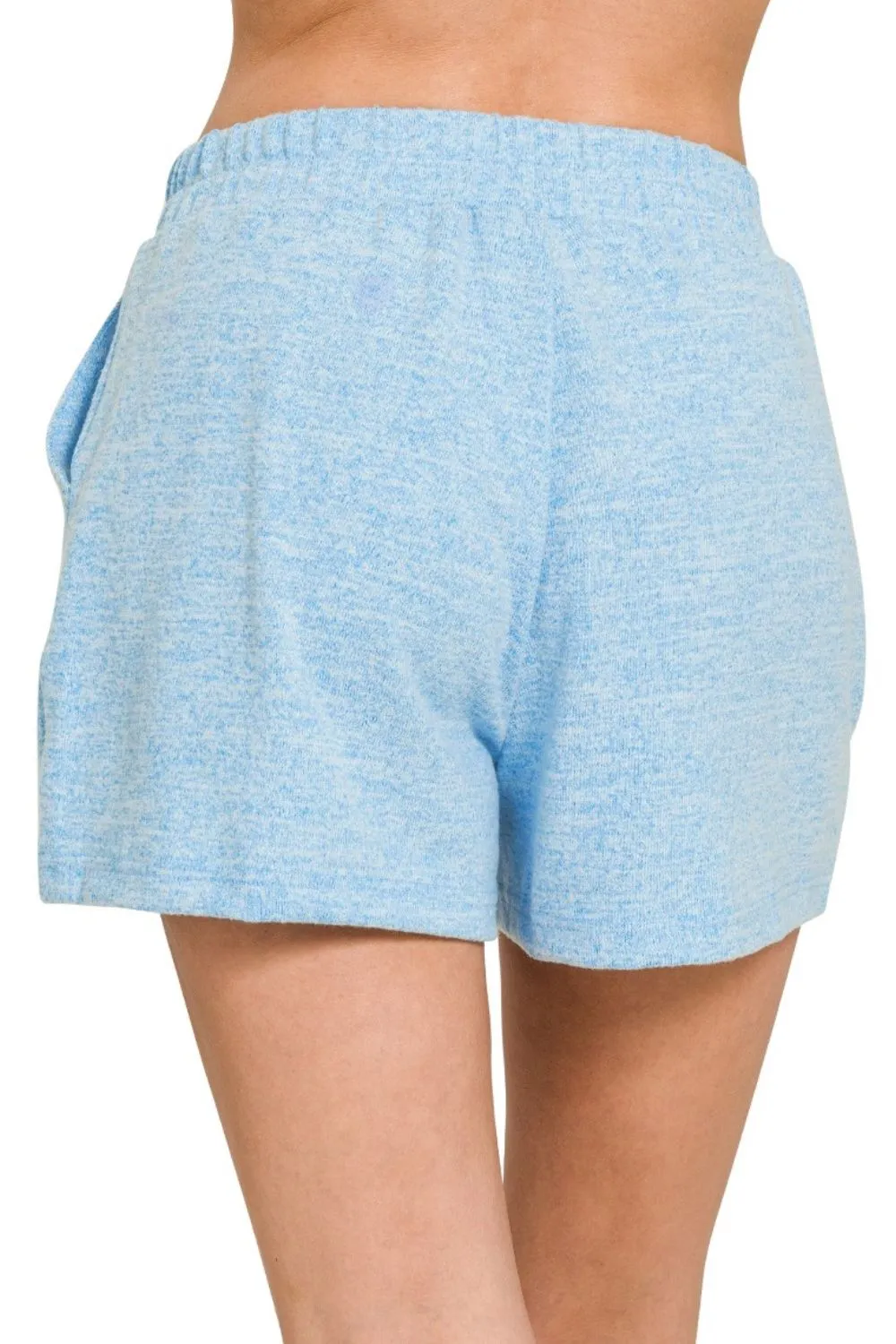 Soft Melange Hacci Elastic Waist Band Shorts, image 4