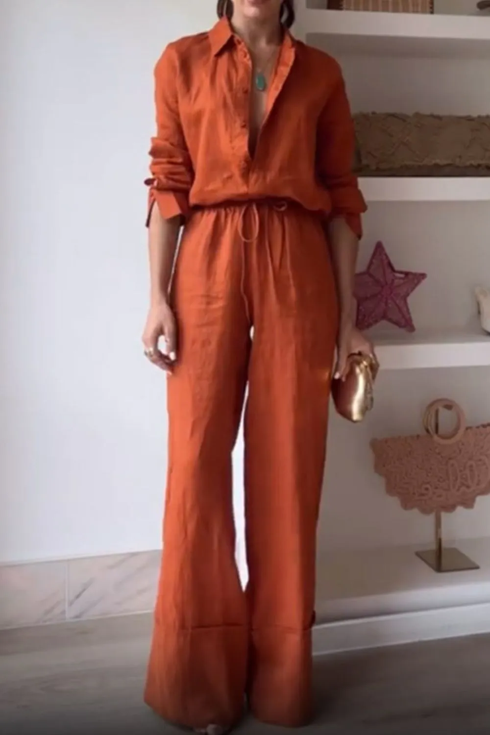 Button Down Shirt and Drawstring Pants, image 2