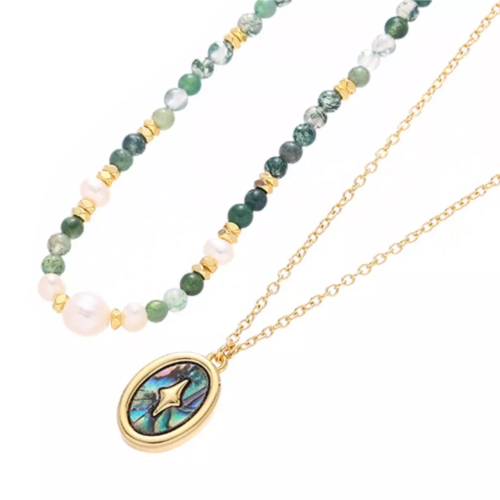 2 Piece Freshwater Pearl 18K Gold-Plated Pendant Necklace, image 6