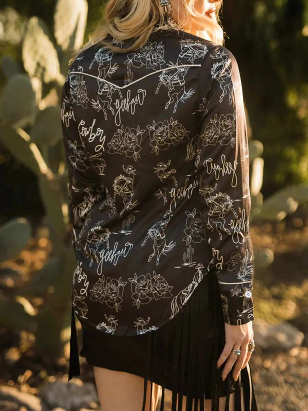 Printed Button Up Long Sleeve Shirt, image 12
