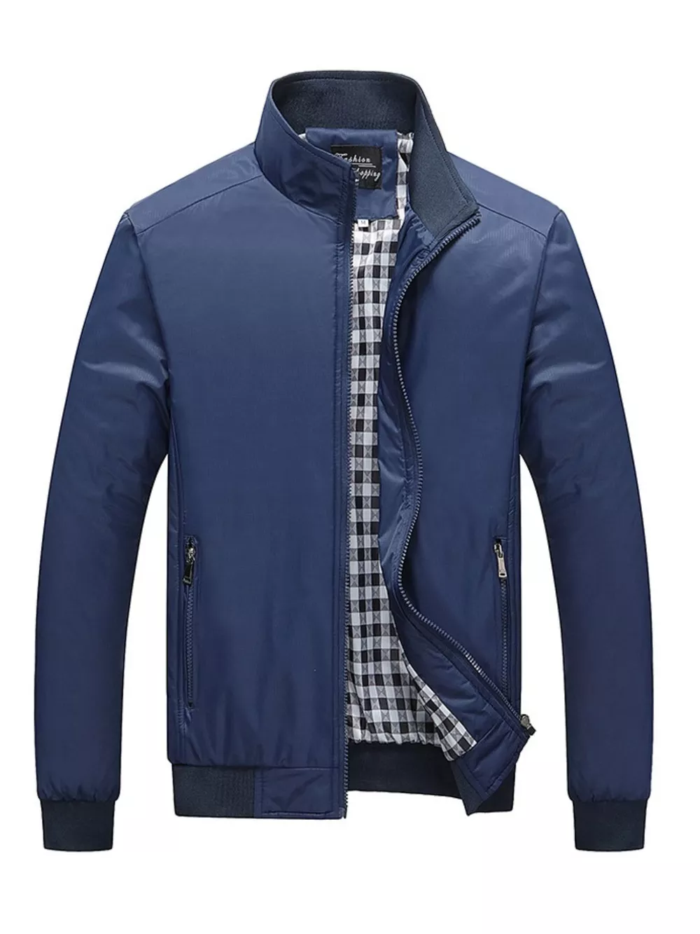 Men's Plus Size Casual Stand Collar Lightweight Jacket, image 2