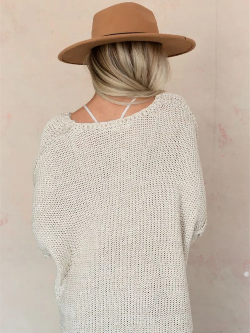Round Neck Oversized Knit Top with Relaxed Fit, image 11