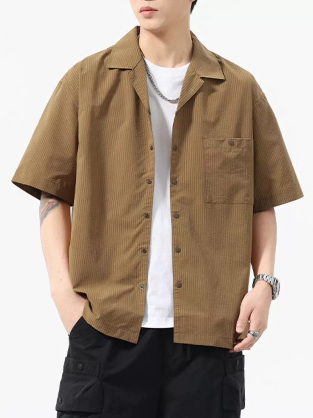 Men's Plus Size Casual Short Sleeve Shirt, image 7