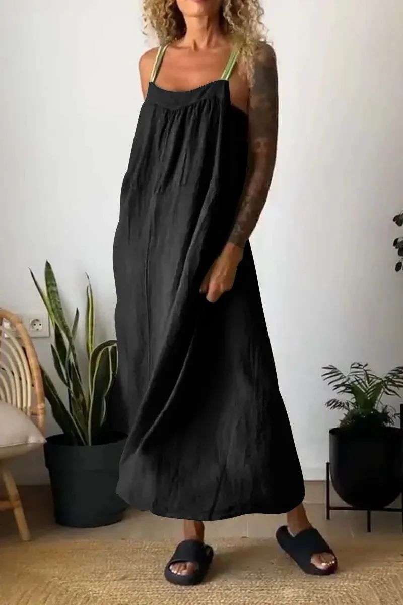 Full Size Ruched Cami Maxi Dress with Pockets Plus Size, image 13
