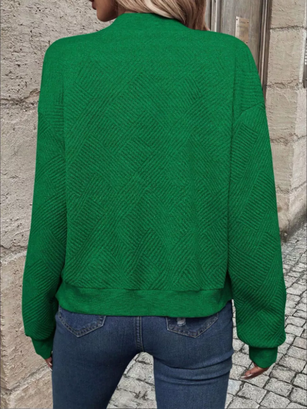 Texture Zip-Up Bomber Jacket, image 8