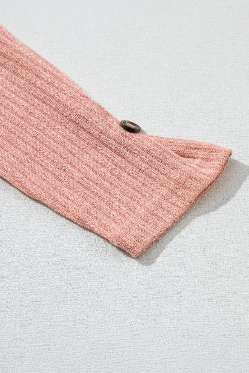 Quarter Button Round Neck Dropped Shoulder Knit Top, image 15