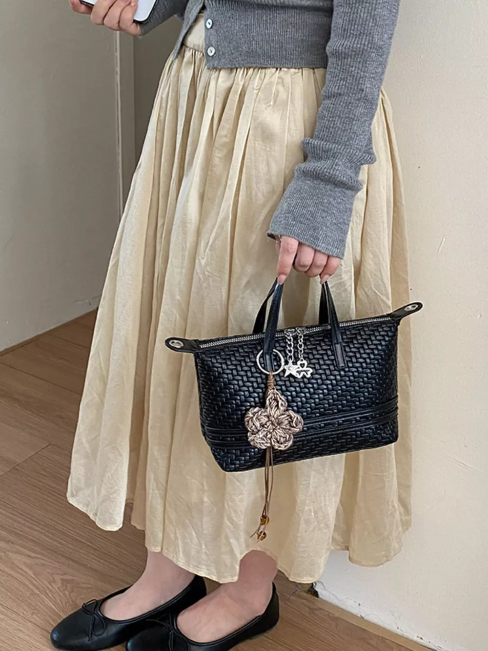 Woven Texture Crossbody Bag